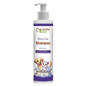 Canine Clan (Short Coat Shampoo) for Dogs & Cats | Deep Cleansing & Non-Greasy Formula for Short-Haired Breeds | Paraben Free & Dermatologically Tested | 100 ml
